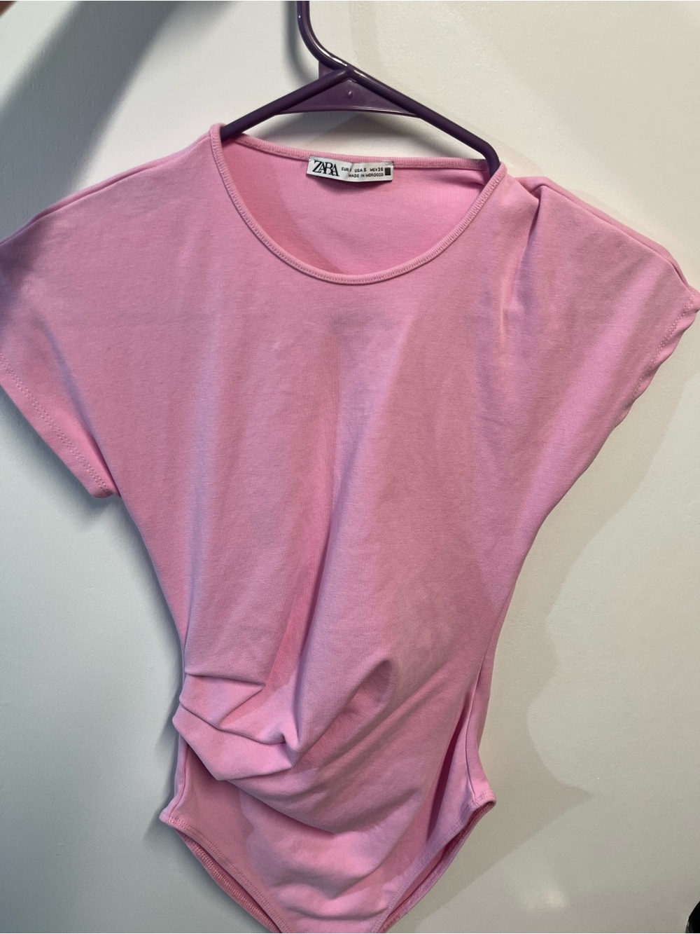 Zara Light Pink Short-Sleeve Bodysuit